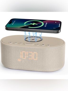 Sound Machine Alarm Clock Bluetooth Speaker Wireless Charging White Noise